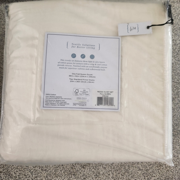 Welhome by Welspun Bedding Copy Queen Duvet Cover Cream Color